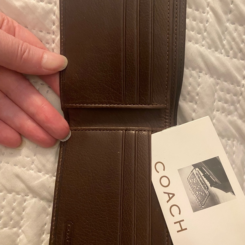 Coach Dark Brown Leather Card Holder